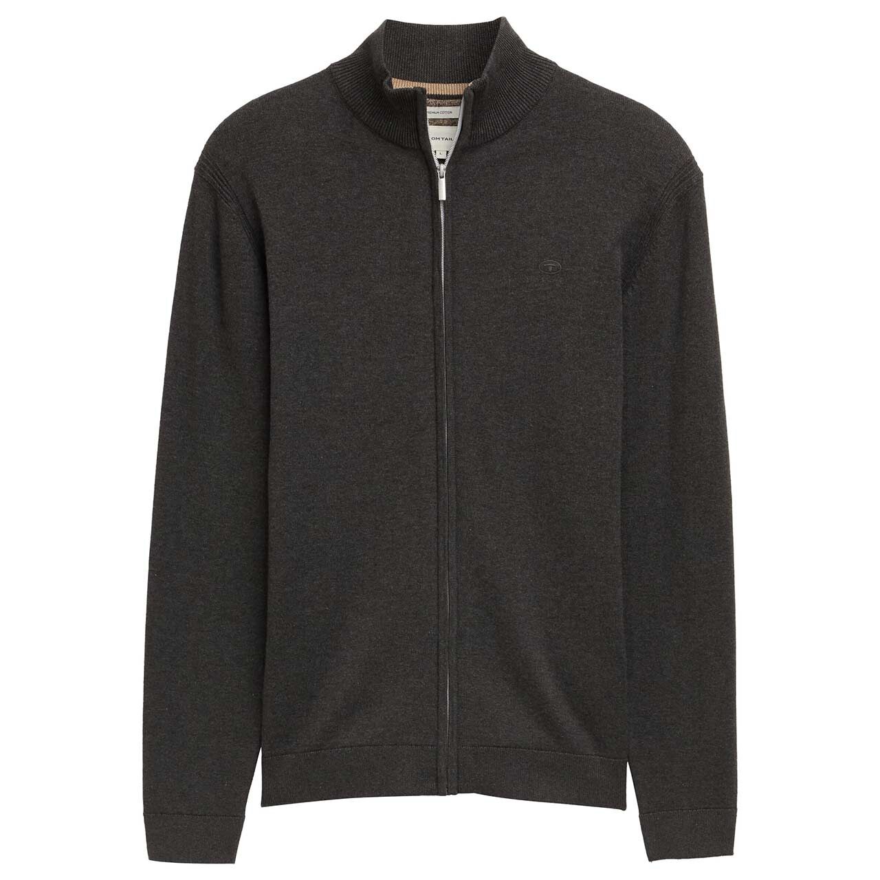 Tom Tailor Herren Strickjacke Basic Knit Jacket grey melange