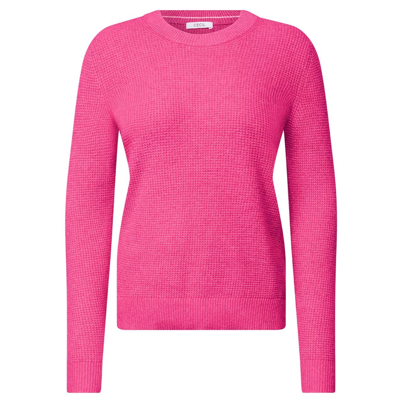 Cecil Damen Pullover Structured Cosy Sweater pink flash melange
