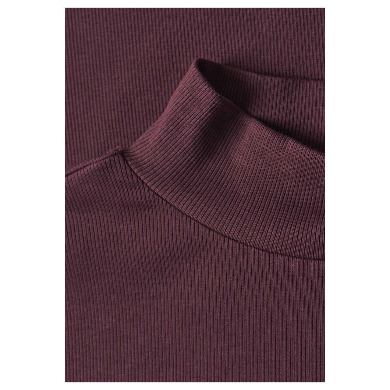 Street One Damen T-Shirt Rib Turtle Neck rustic rouge