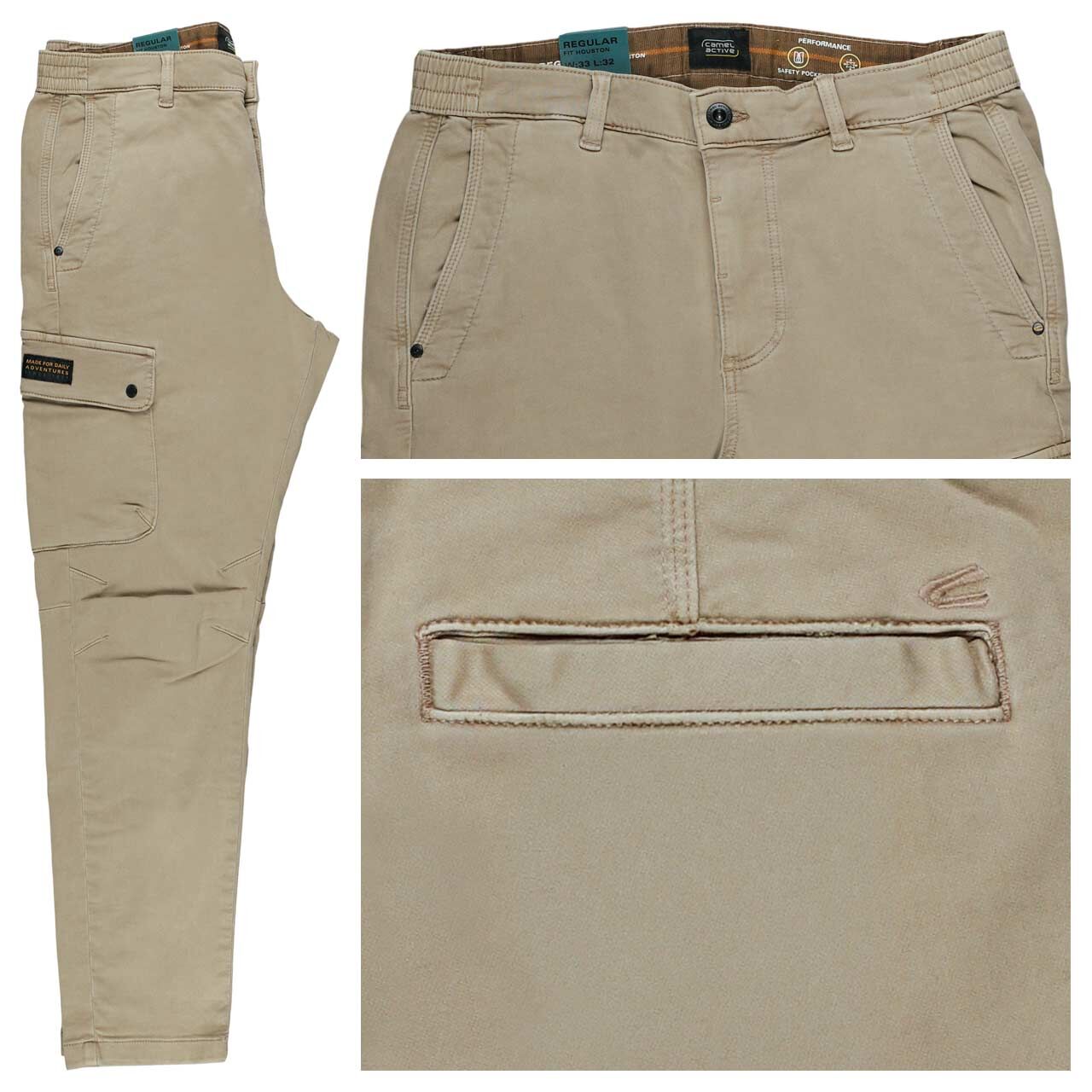 Camel active Houston Cargo Chino Baumwollhose desert