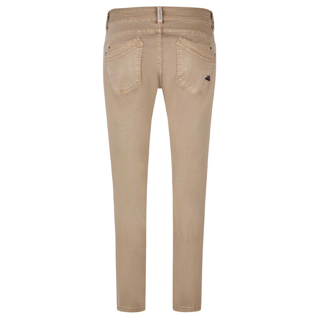 Damen Ankle Baumwollhose Malibu Cropped Stretch Twill von Buena Vista in Hellbraun, Rückansicht