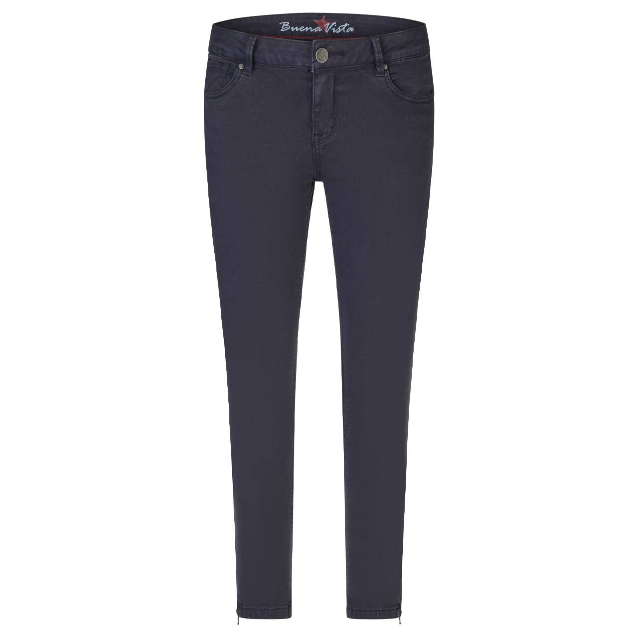 Damen Baumwollhose Italy V 7/8 Stretch Twill von Buena Vista in Dunkelblau, Vorderansicht