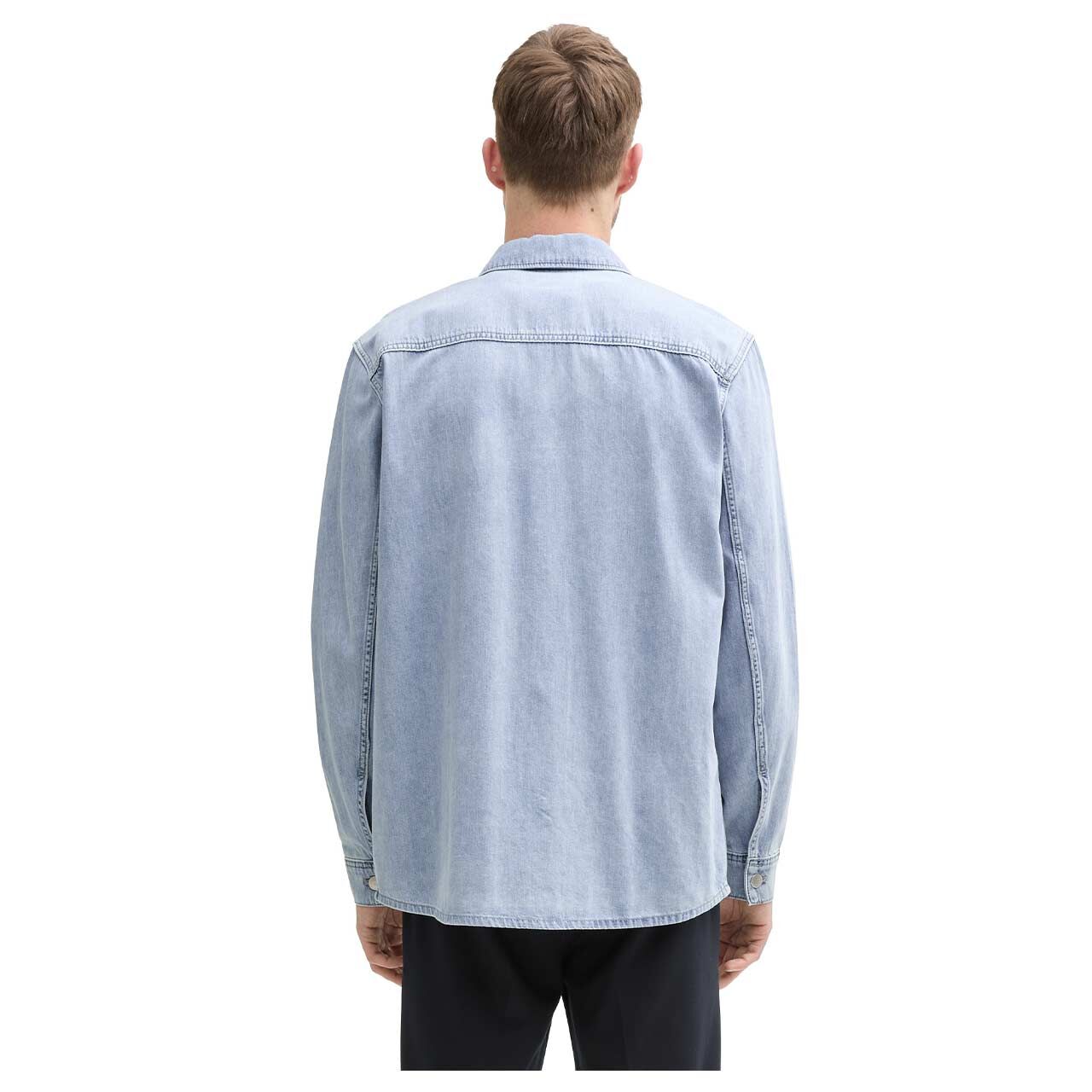 Tom Tailor Herren Langarm Jeanshemd used bleached blue