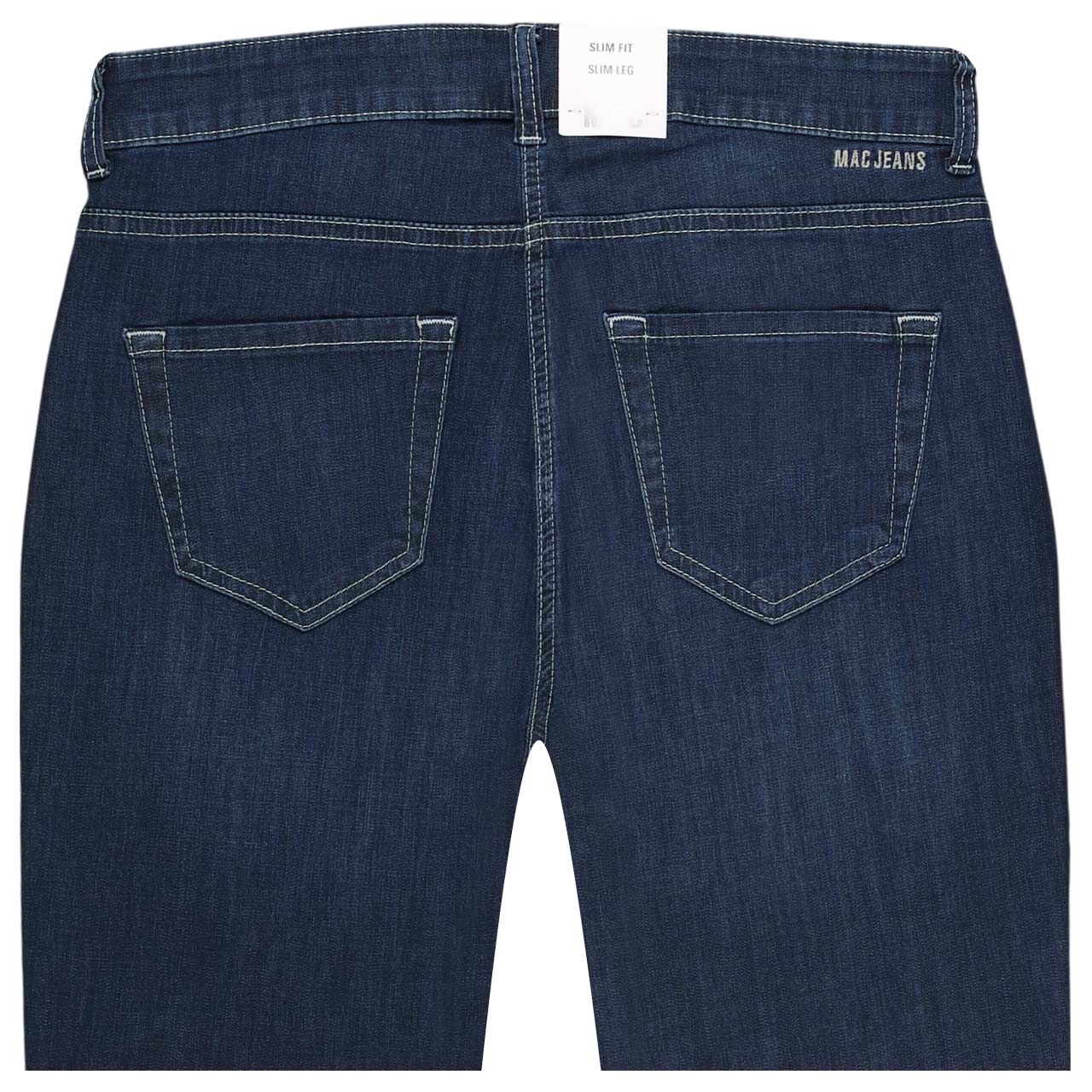 Damen 7/8 Jeans Slim von MAC in Dunkelblau angewaschen, detaillierte Rückseite
