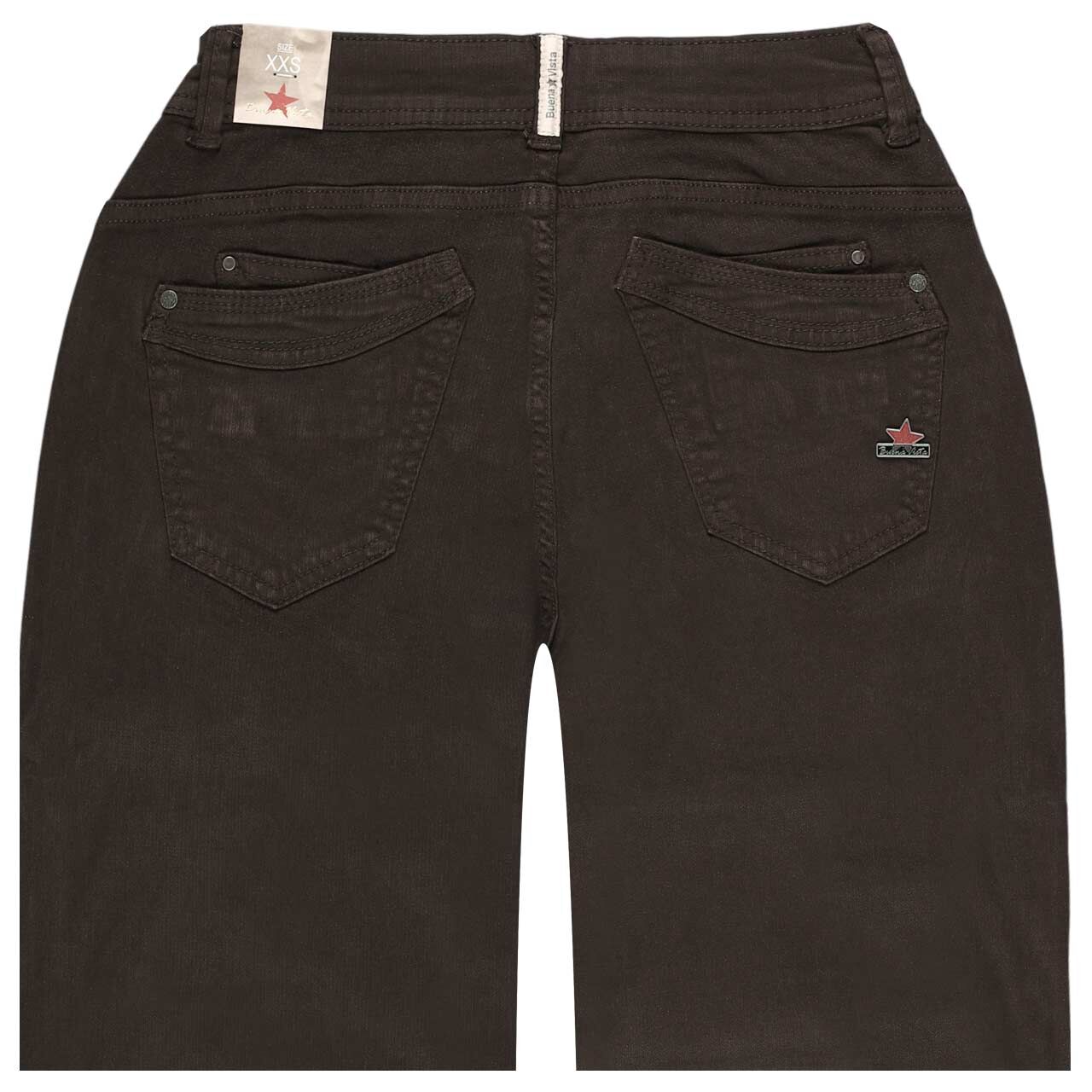 Malibu 7/8 Relaxed Jacquard Twill Hose von Buena Vista in Dunkelbraun, detaillierte Rückansicht
