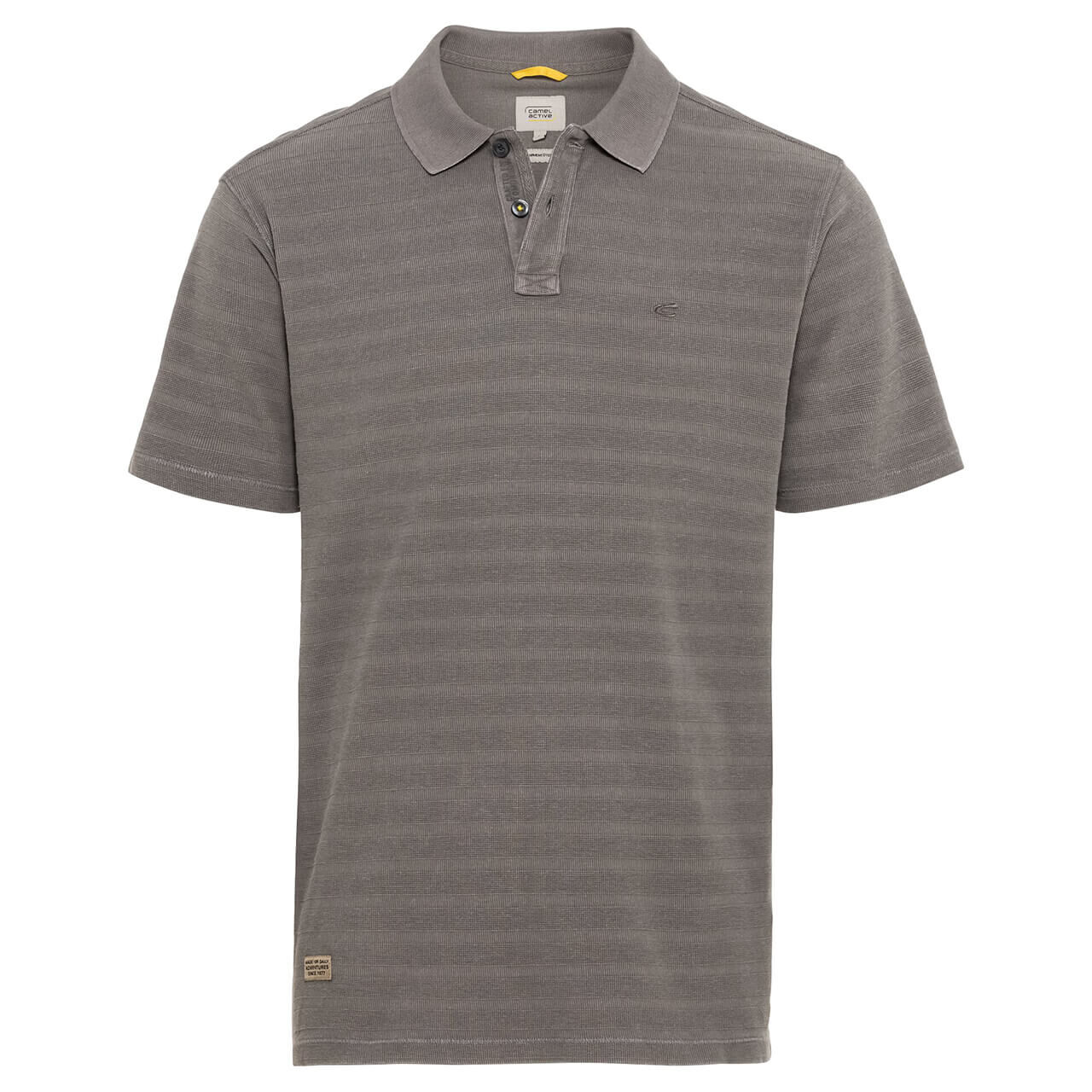 Camel active Herren Poloshirt stone grey stripes
