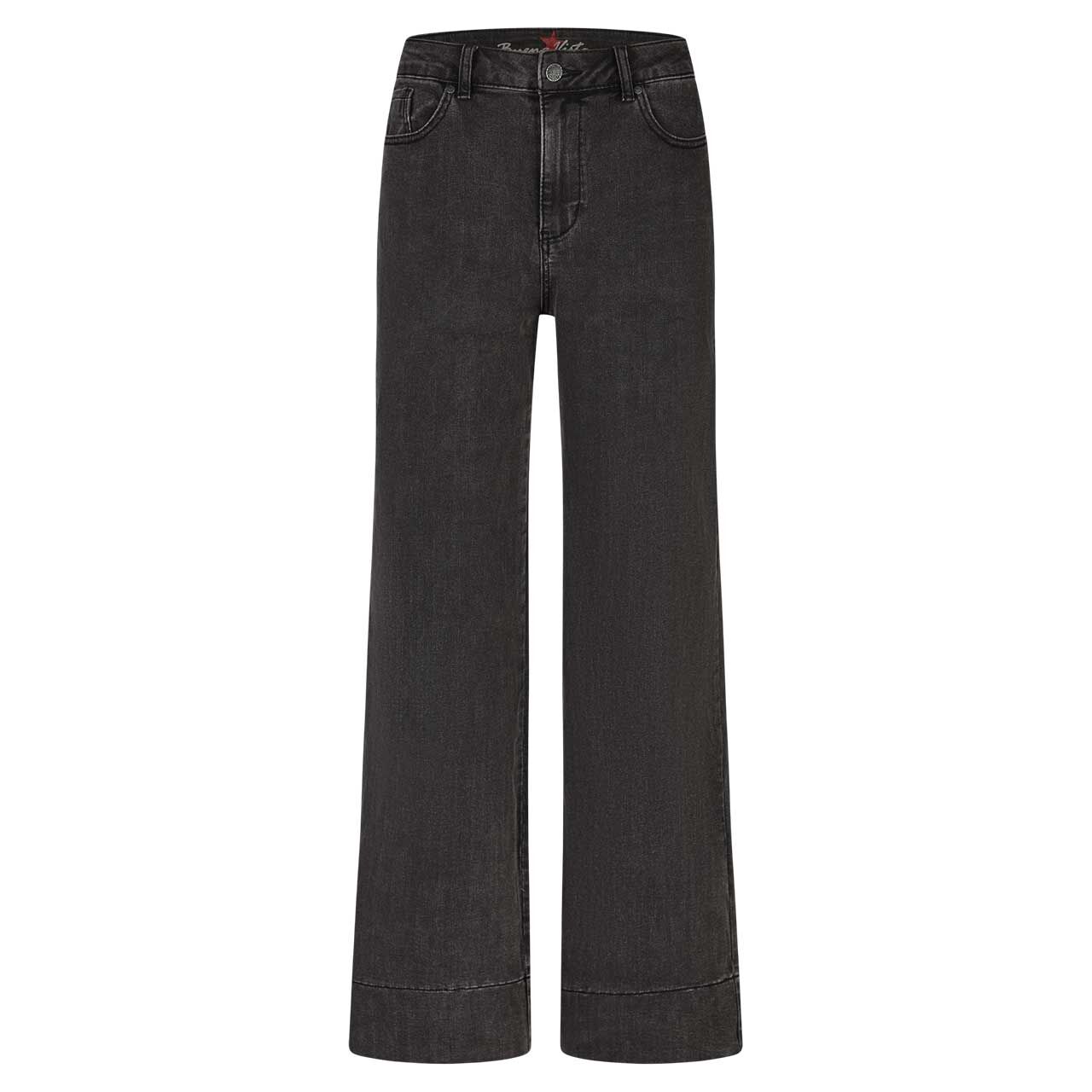 Damenjeans Wide Leg Stretch Denim von Buena Vista in Dunkelgrau angewaschen, Vorderansicht