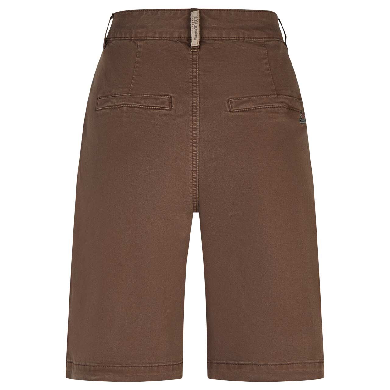 Damen Baumwollhose Chino-Short Summer Twill von Buena Vista in Braun, Rückansicht