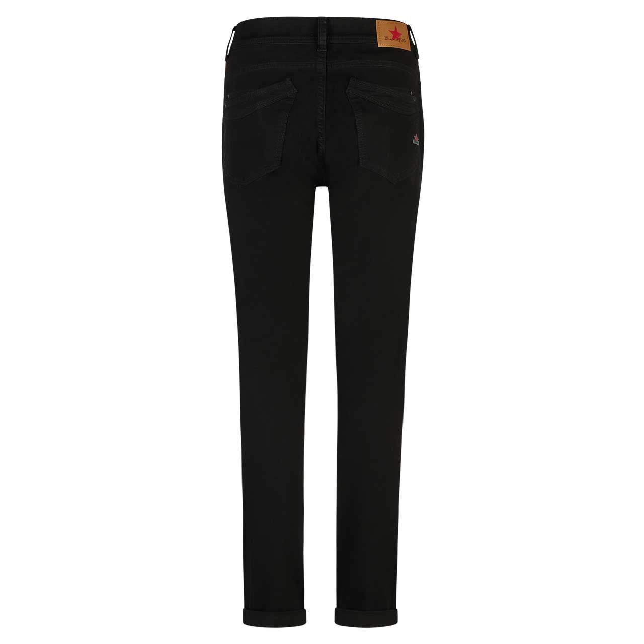 Damen Baumwollhose Malibu-Zip High Stretch Twill von Buena Vista in Schwarz, Vorderansicht
