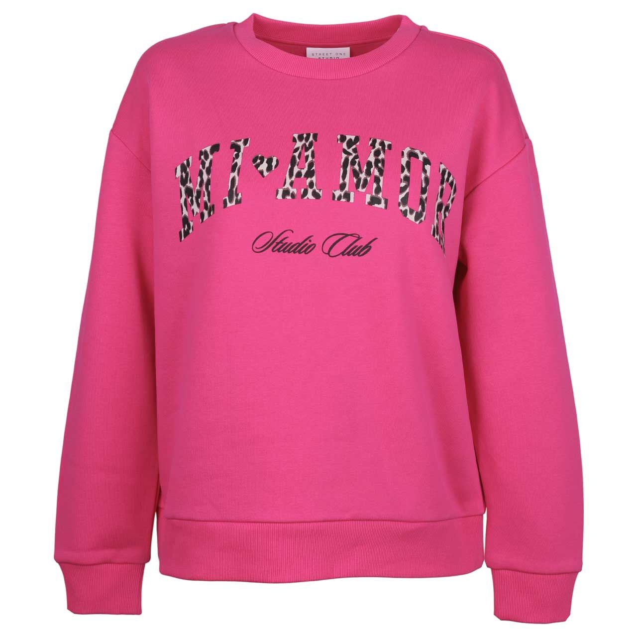 Street One Studio Damen Sweatshirt Crewneck With Print ruby raspberry