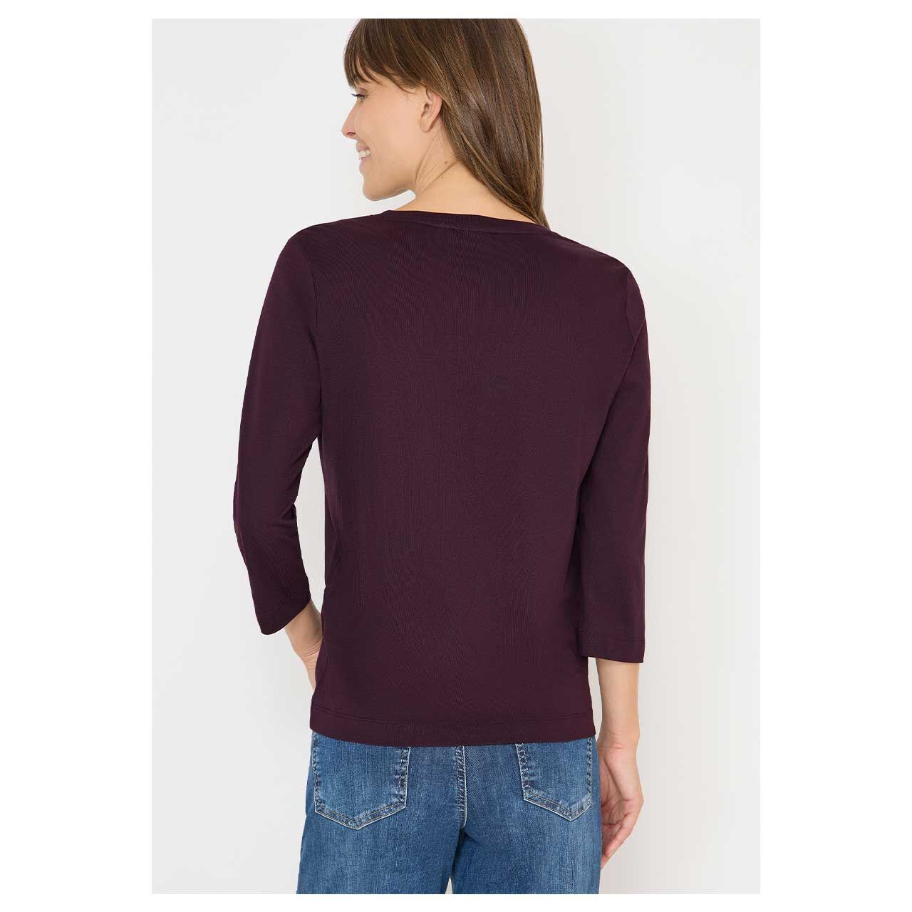 Damen 3/4 Arm Shirt Pure Glow von Cecil in Lila mit Print, Rückansicht am Model