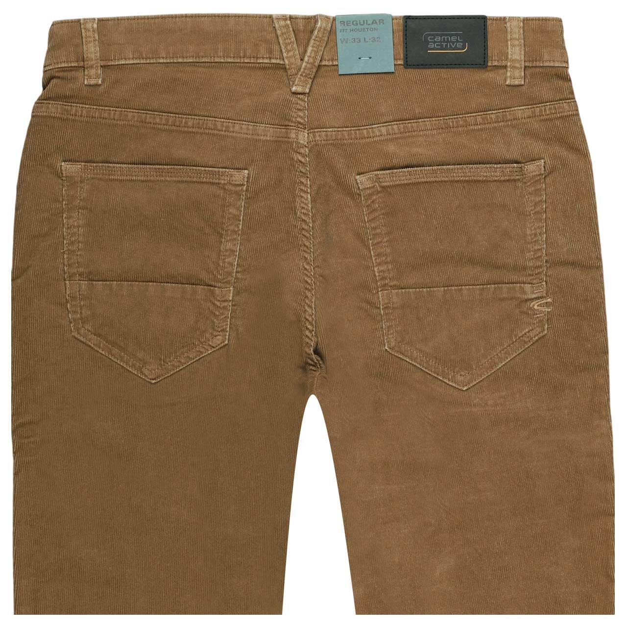 Herren Stretch Cordhose Houston von Camel active in Braun, detaillierte Rückansicht
