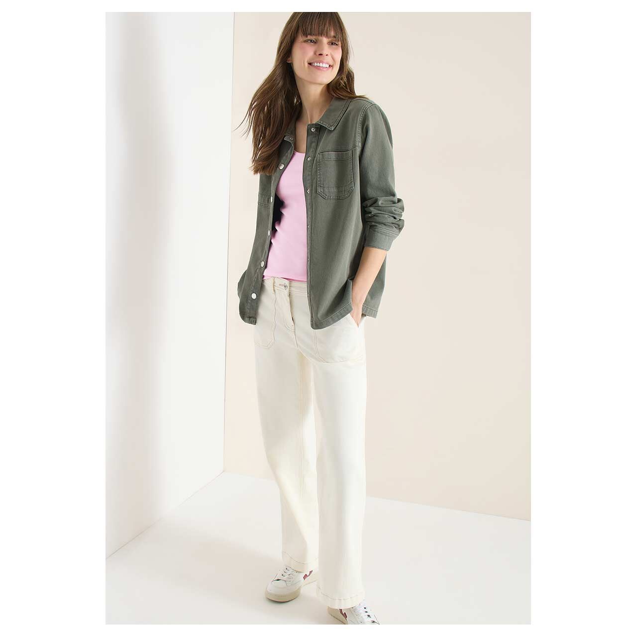 Damen Top Linda von Cecil in Rosa, Ganzkörperansicht am Model