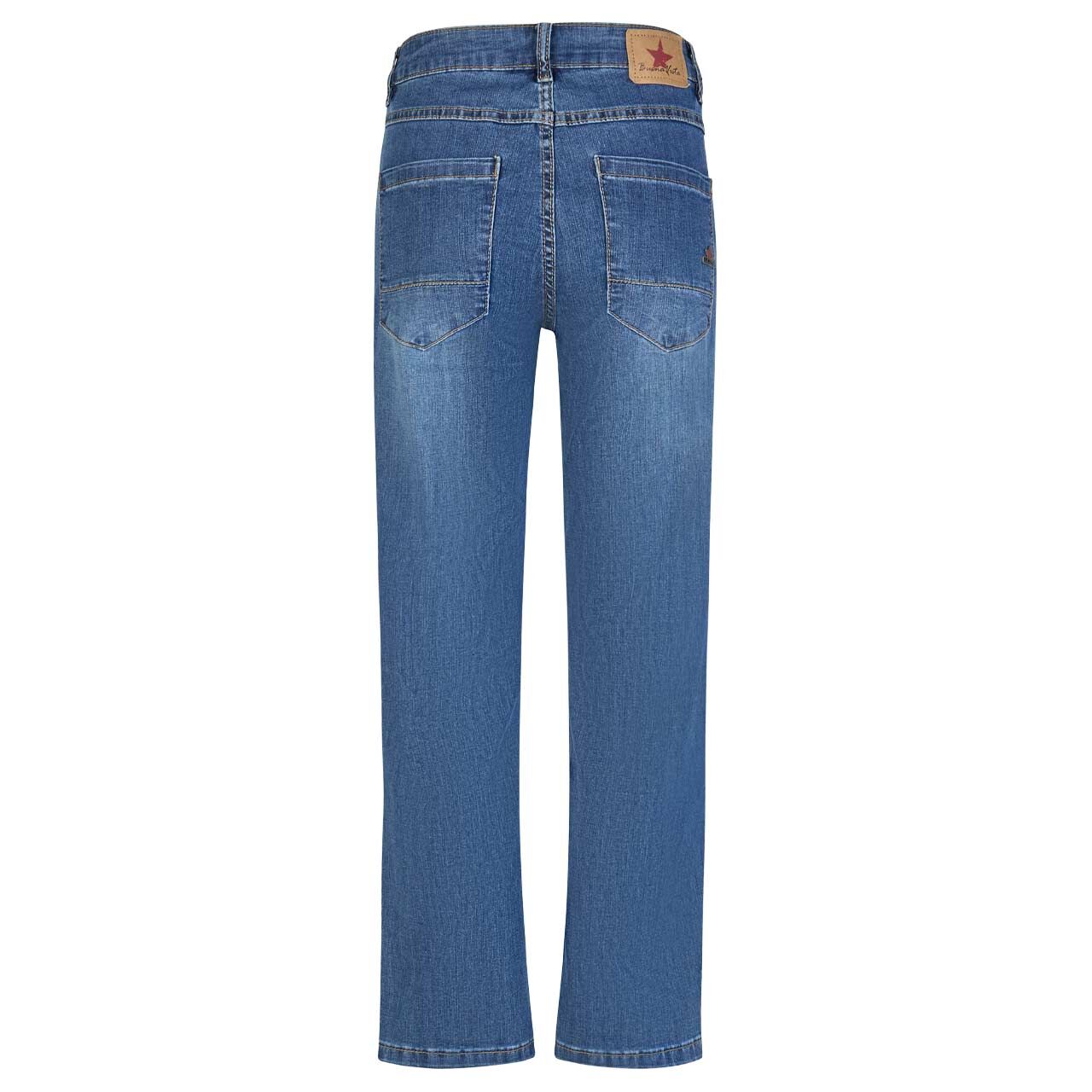 Damenjeans Anna C 7/8 Straight Stretch Denim von Buena Vista in Blau angewaschen, Rückansicht
