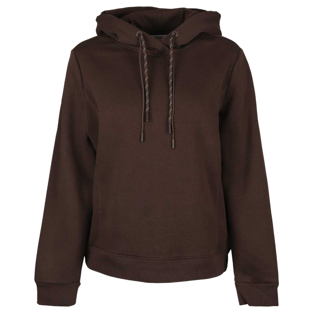 Cecil Damen Hoodie Sweatshirt Embroidery tartufo brown
