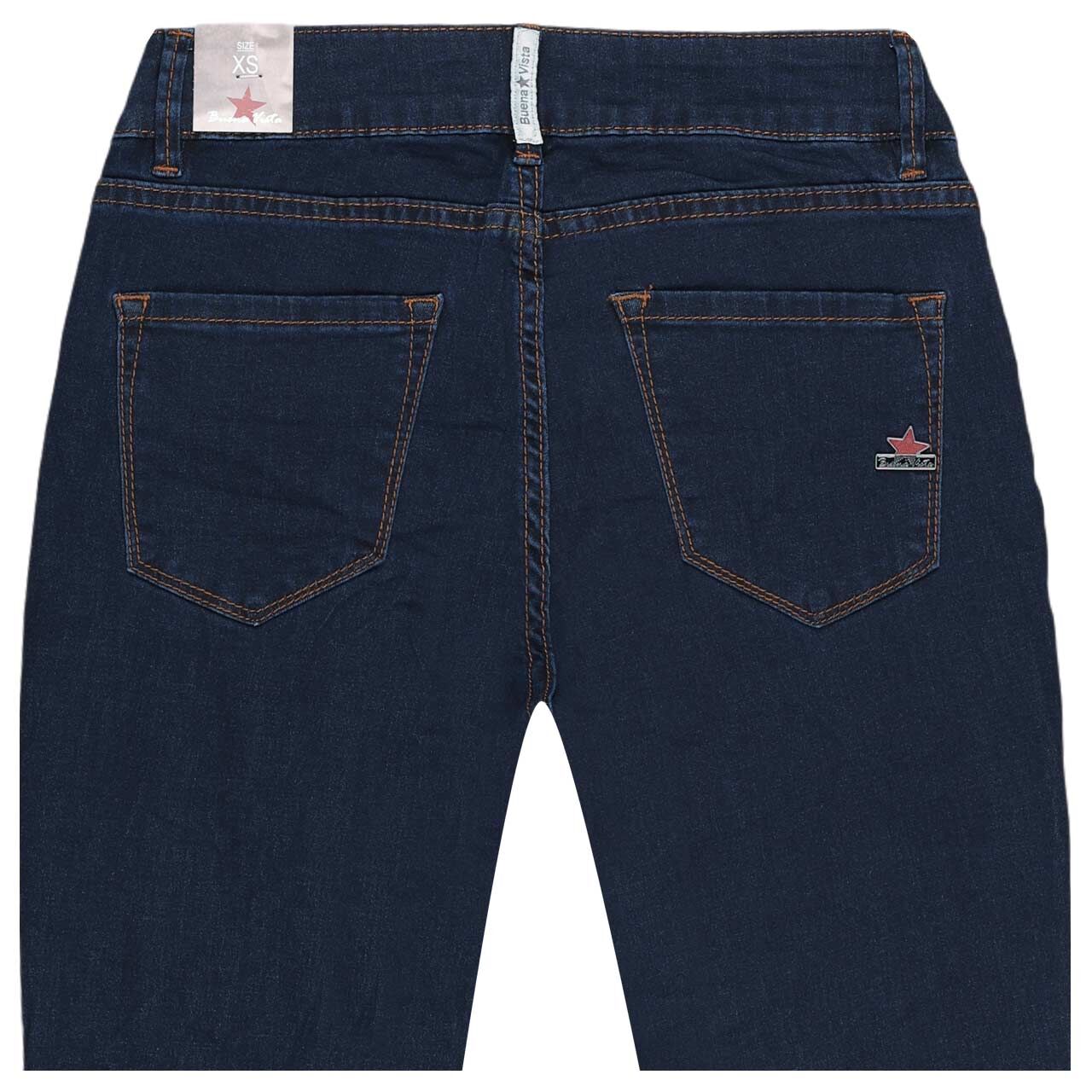 Stretch Damenjeans Italy V 7/8 Cozy Denim von Buena Vista in Dunkelblau, detaillierte Rückansicht