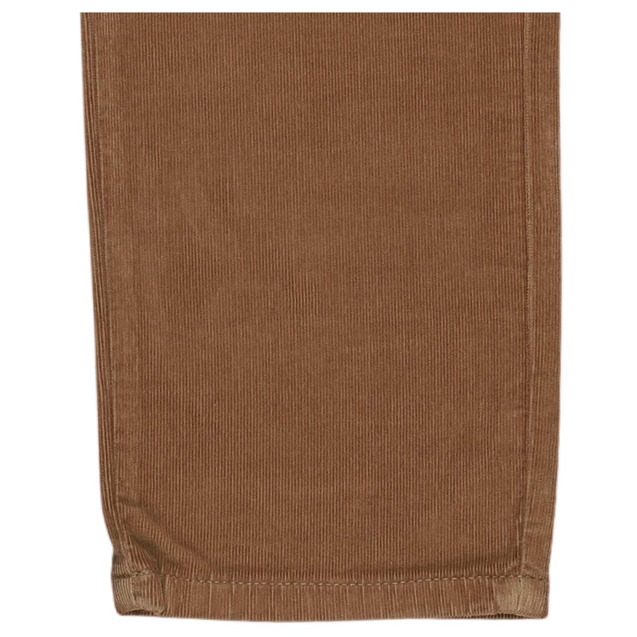 Stretch Damen Cordhose Melanie von MAC in Cognacbraun, Detailansicht Saum
