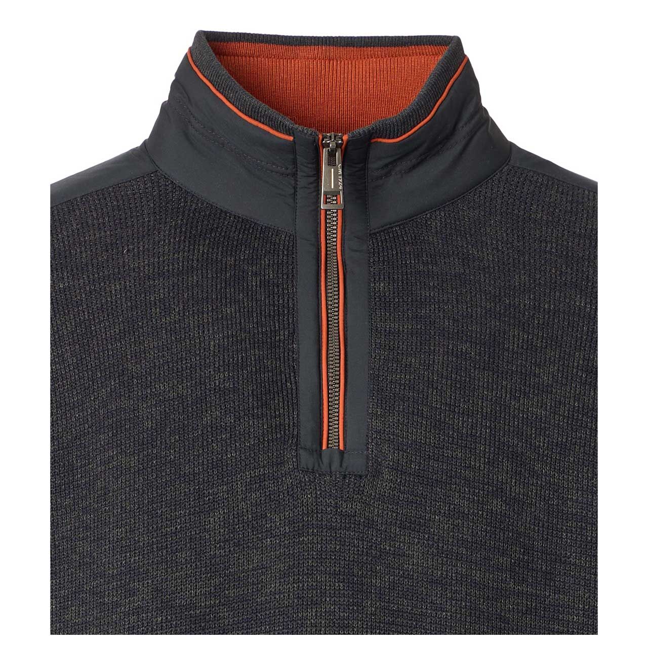 Herren Pullover von Casa Moda in Blau meliert, Detailansicht vorne