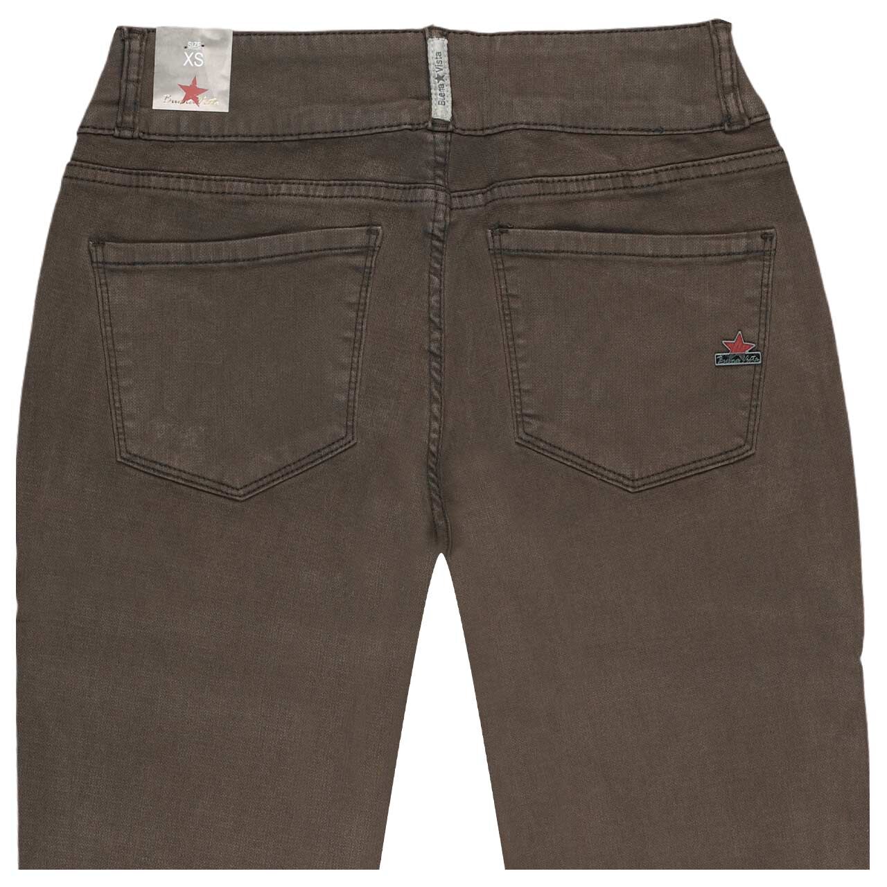 Damen BaumDamen Hose Tummyless Jacquard Twill von Buena Vista in Braun mit Print, detaillierte Rückansicht