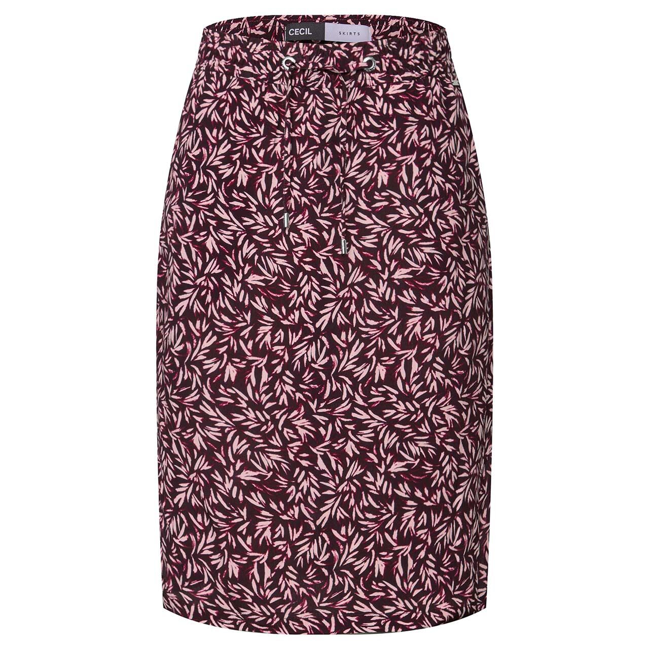 Cecil Damen Rock Chelsea Flatter Skirt mulberry red print