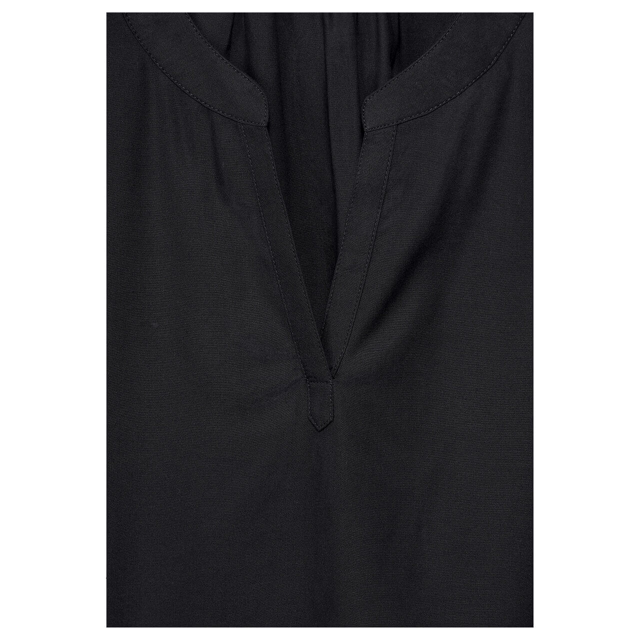 Street One Damen Kurzarm Bluse Splitneck black