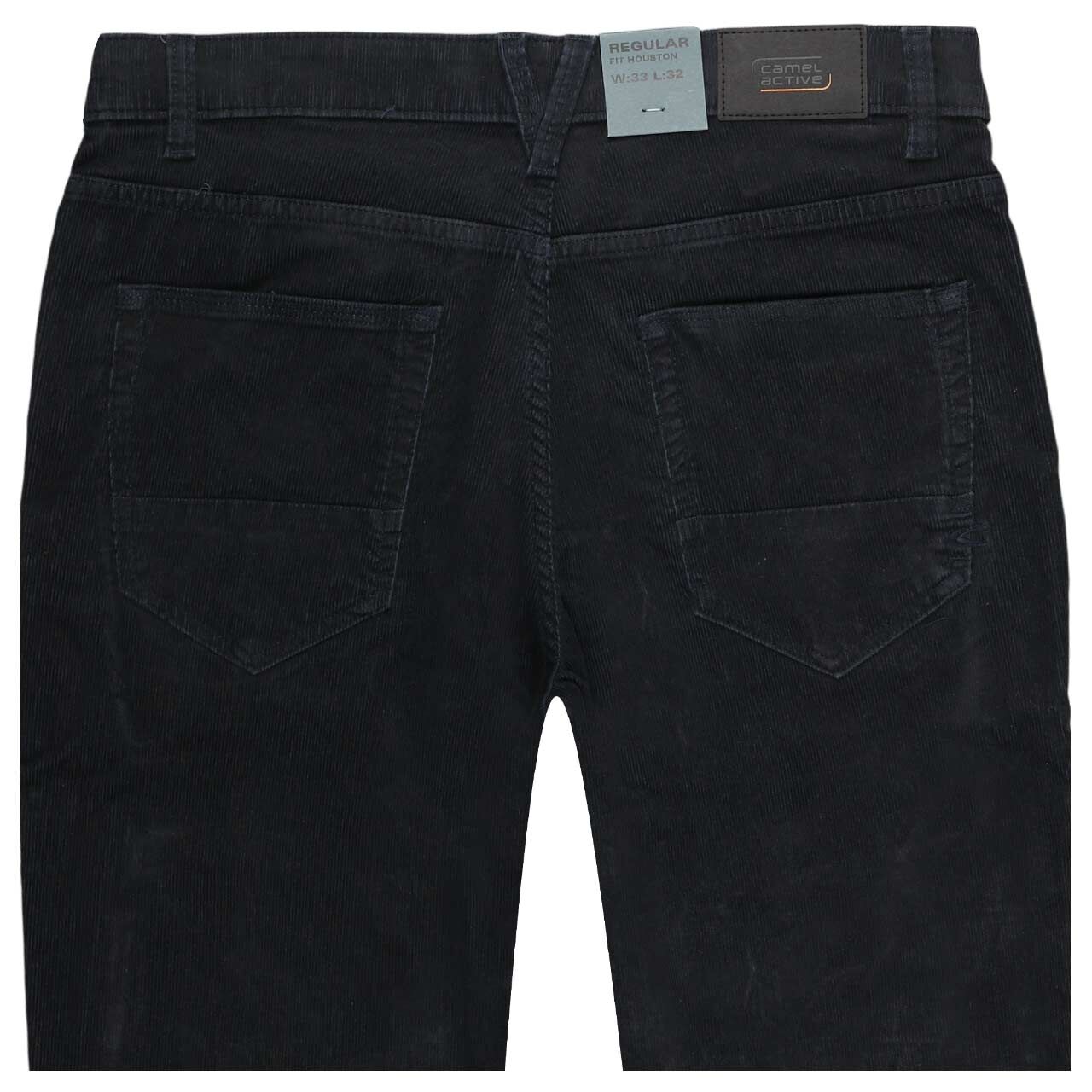 Herren Stretch Cordhose Houston von Camel active in Dunkelblau, detaillierte Rückansicht