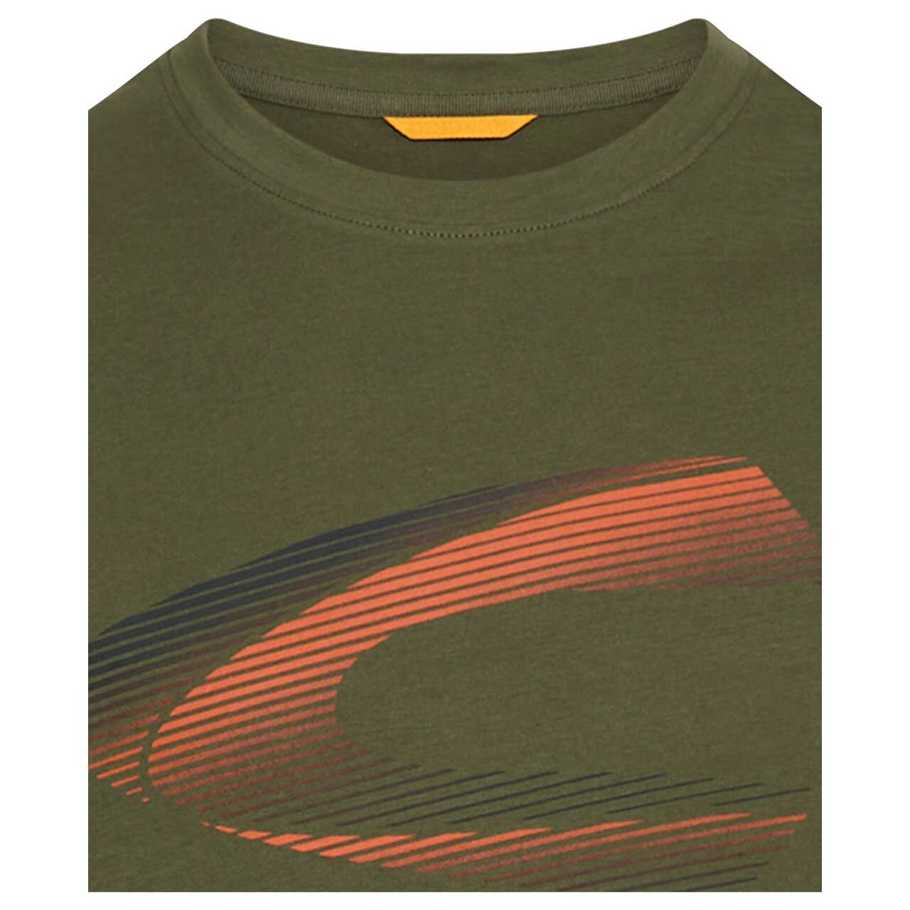 Herren T-Shirt von Camel active in Dunkelgrün mit Print, detaillierte Vorderansicht