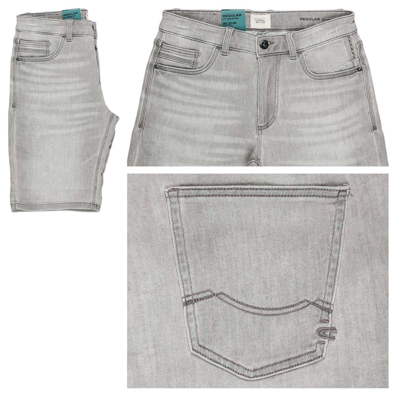 Camel active Jeans Houston fleXXX Bermuda stone grey