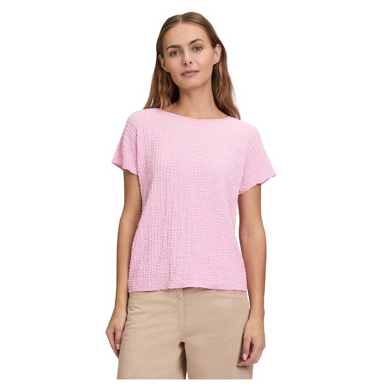 Damen T-Shirt von Betty Barclay in Rosa, Vorderansicht Oberkörper getragen