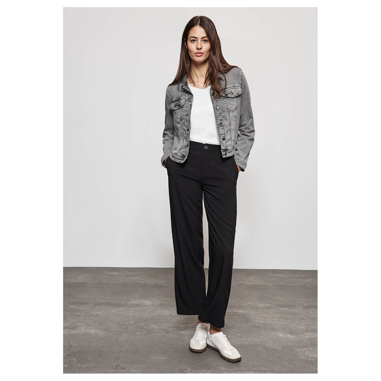 Street One Damen Jeansjacke grey random washed
