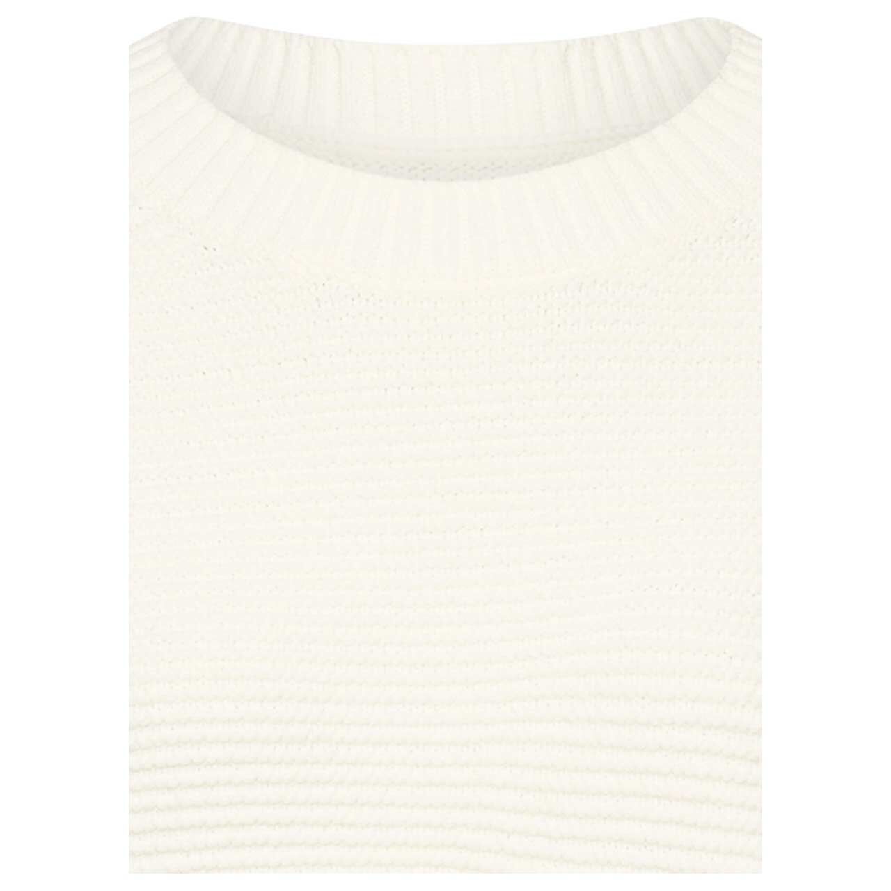 Damen Kurzarm Pullover von Camel active in Cremeweiß, detaillierte Vorderansicht