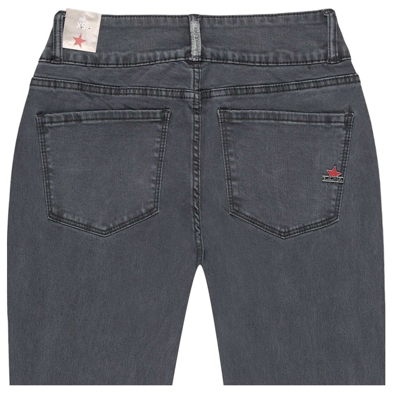 Damen Baumwollhose Ankle Tummyless Cropped Stretch Twill von Buena Vista in Graublau, detaillierte Rückansicht