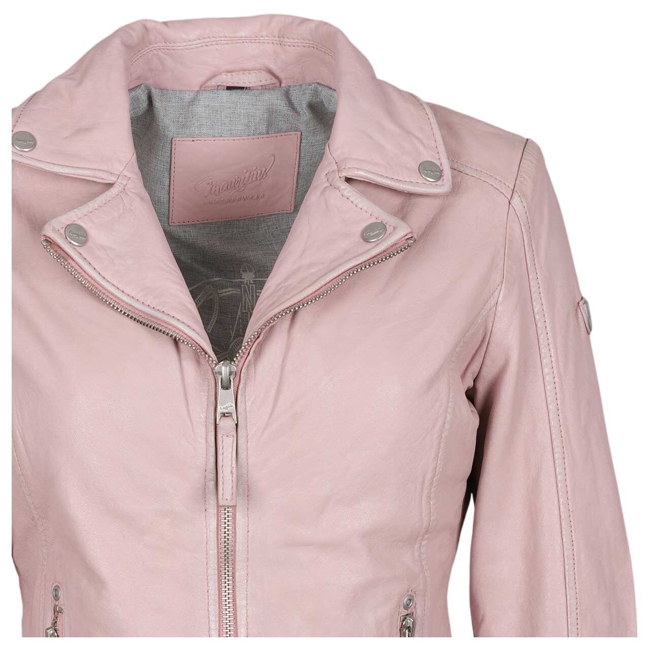 Damen Lederjacke Bajah von Mauritius in Altrosa, detaillierte Vorderansicht