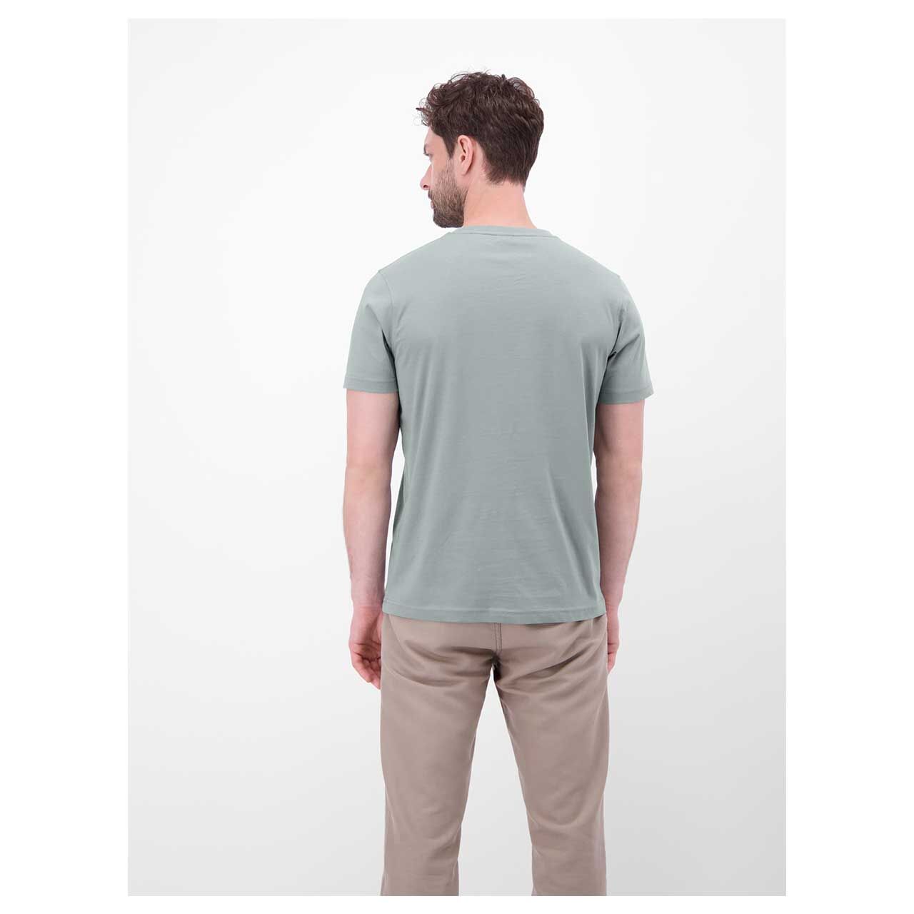 Herren T-Shirt von Lerros in Grau-Grün, Rückansicht am Model