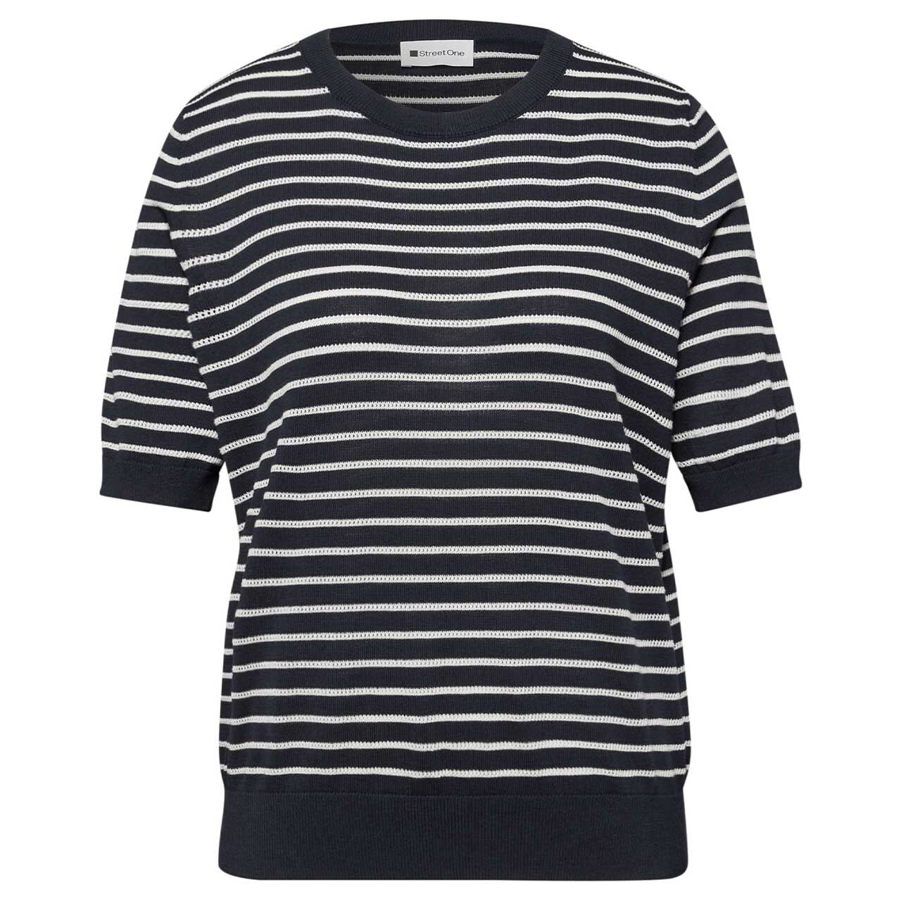 Street One Damen T-Shirt Short Sleeve Structure shadowed navy