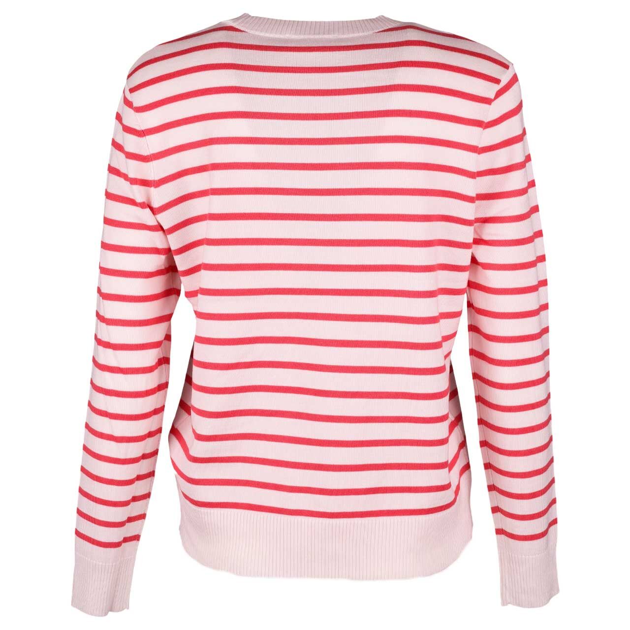 Damen Pullover Basic Sweater Stripes von Street One in Cremeweiß gestreift, Rückansicht