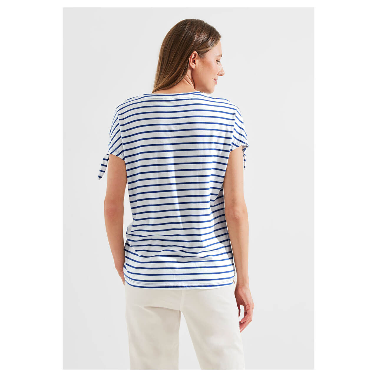 Cecil Stripe Mix T-Shirt blue sea