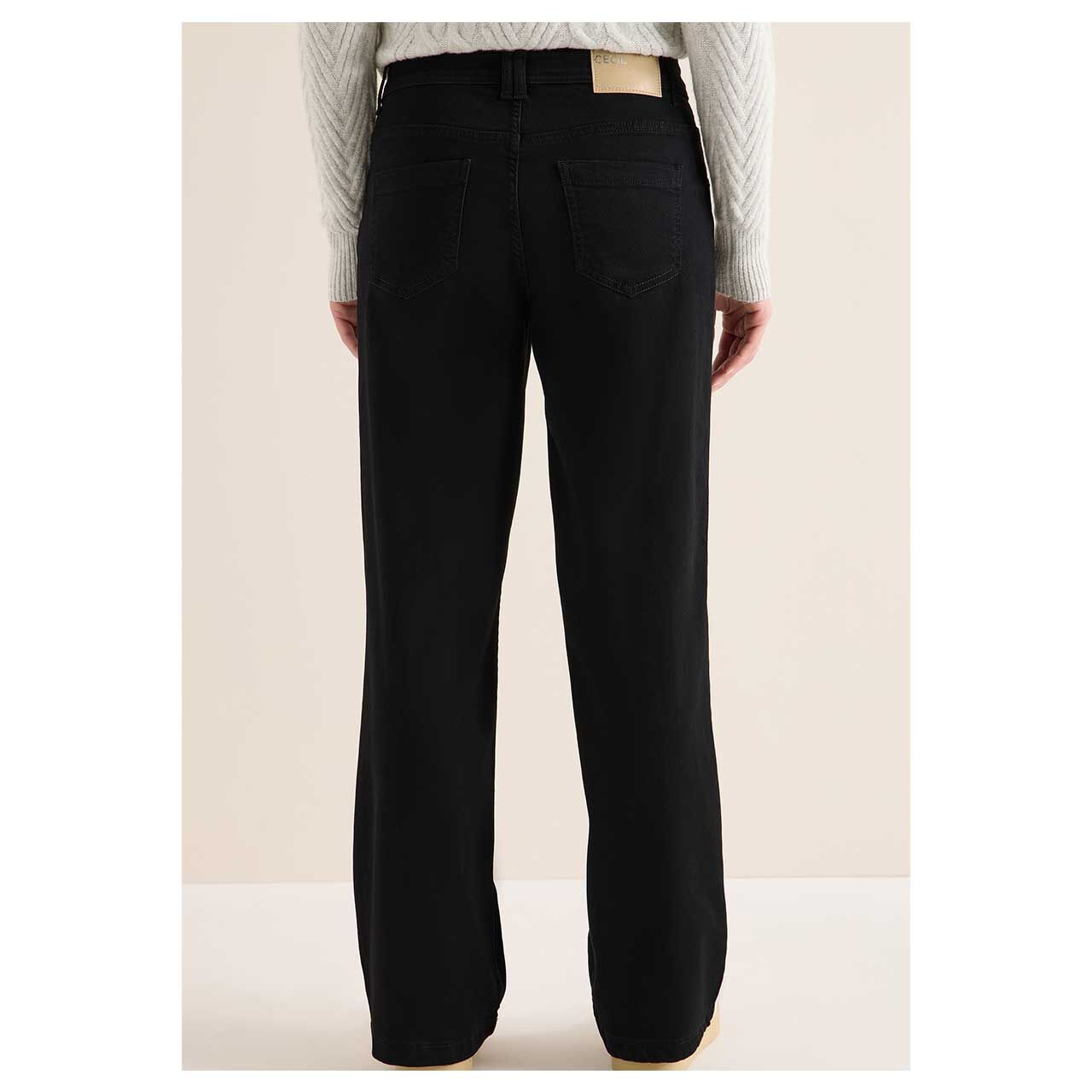 Stretch Damenjeans Neele von Cecil in Schwarz, Rückansicht