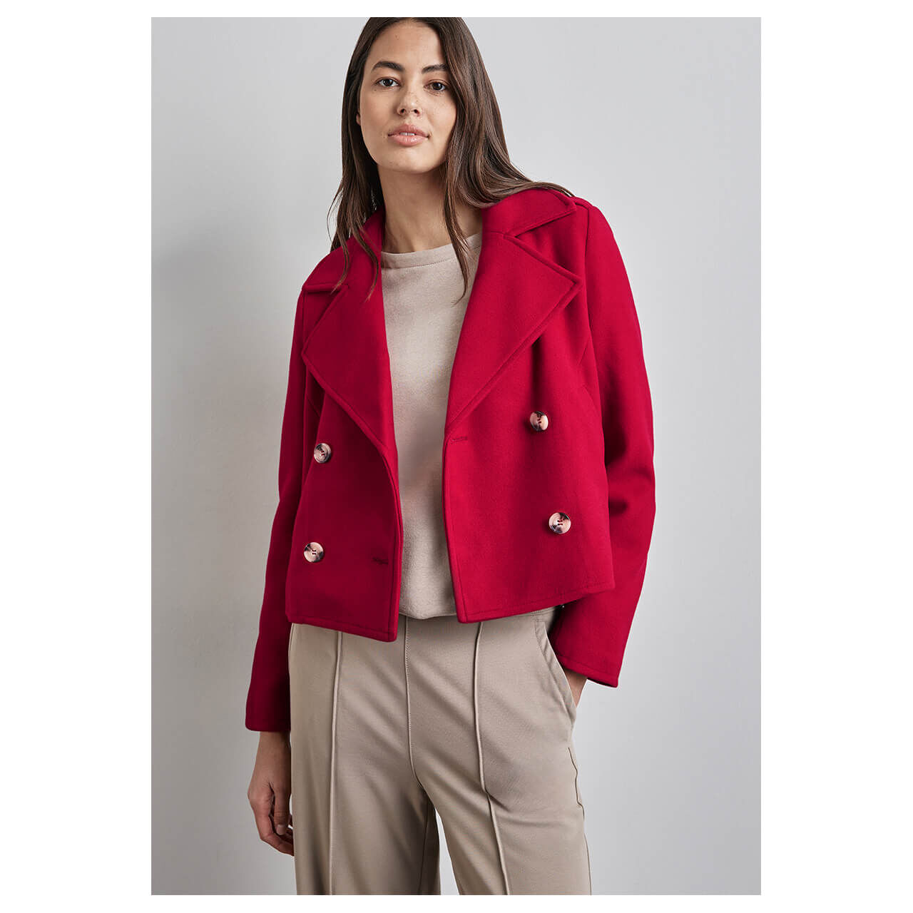 Street One Damen Jacke Short Trench Jacket intense red