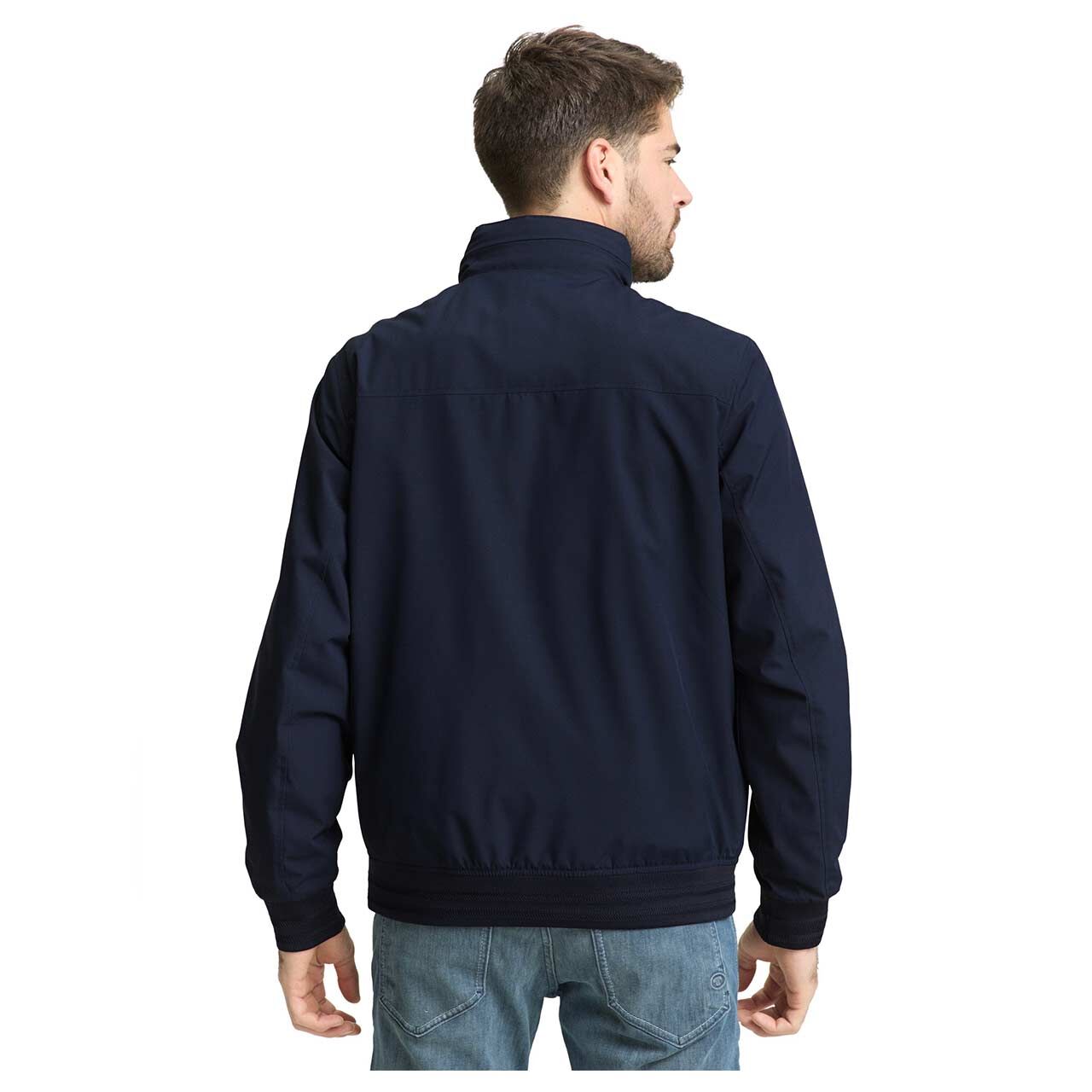 Herren Jacke Casual Blouson von Tom Tailor in Dunkelblau, Rückansicht am Model