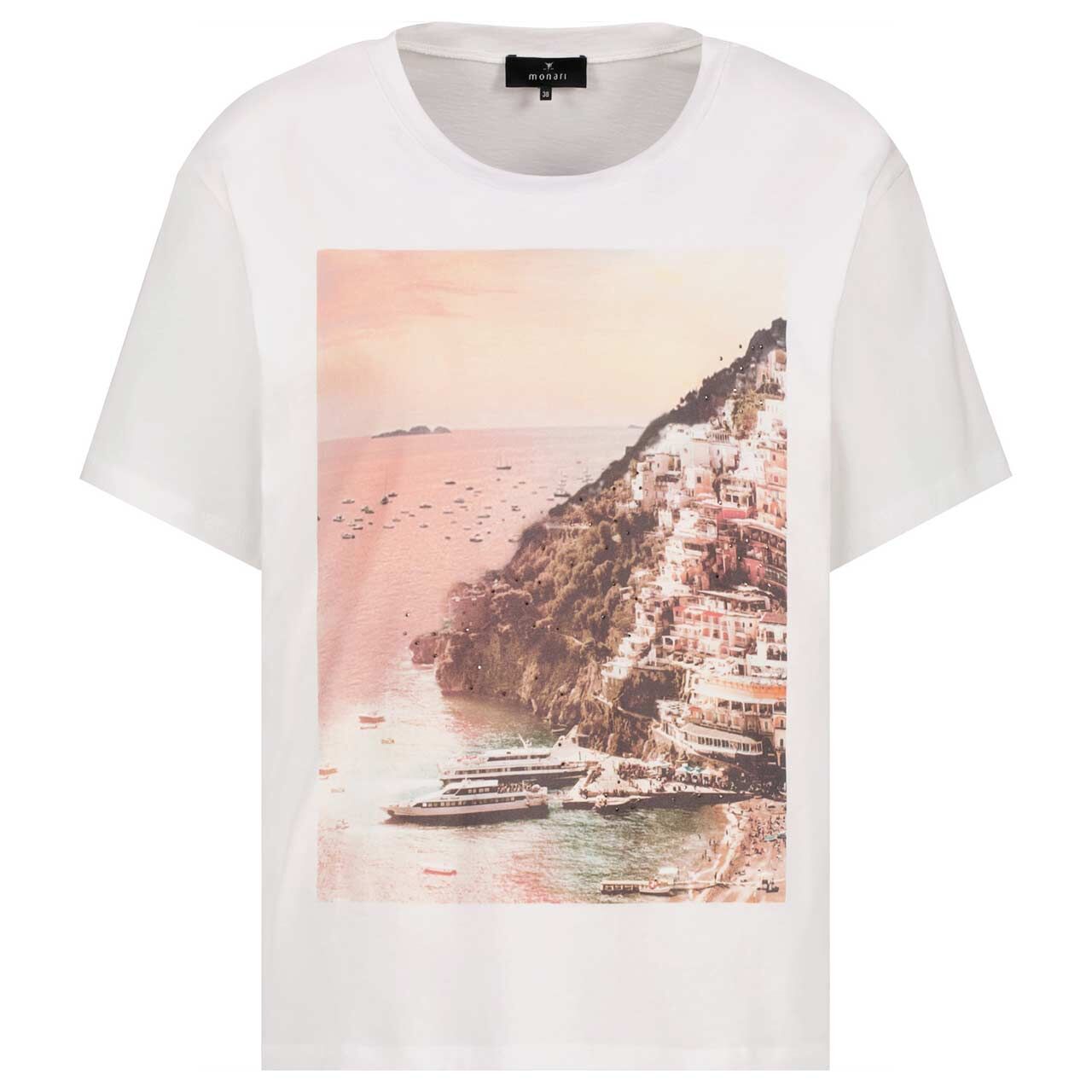 Monari Damen T-Shirt white glitter