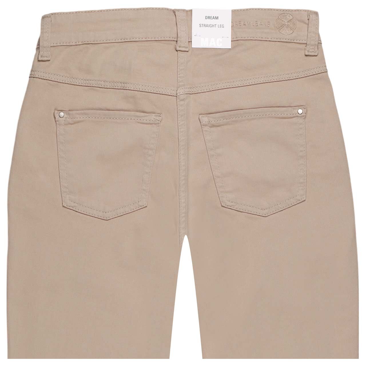 Stretch Damenjeans Dream von MAC in Hellbeige, detaillierte Rückansicht