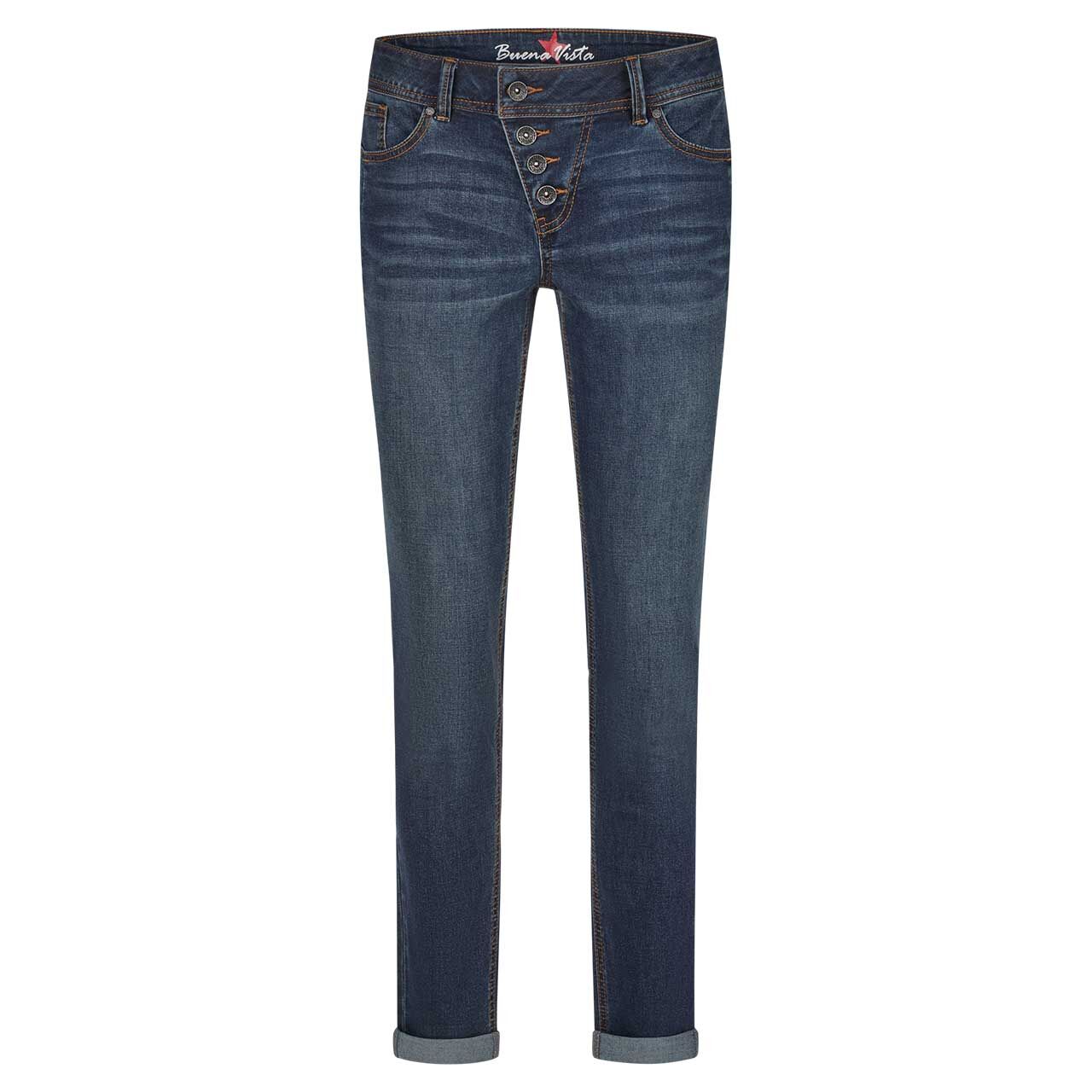 Damenjeans Malibu Stretch Denim von Buena Vista in Dunkelblau angewaschen, Vorderansicht