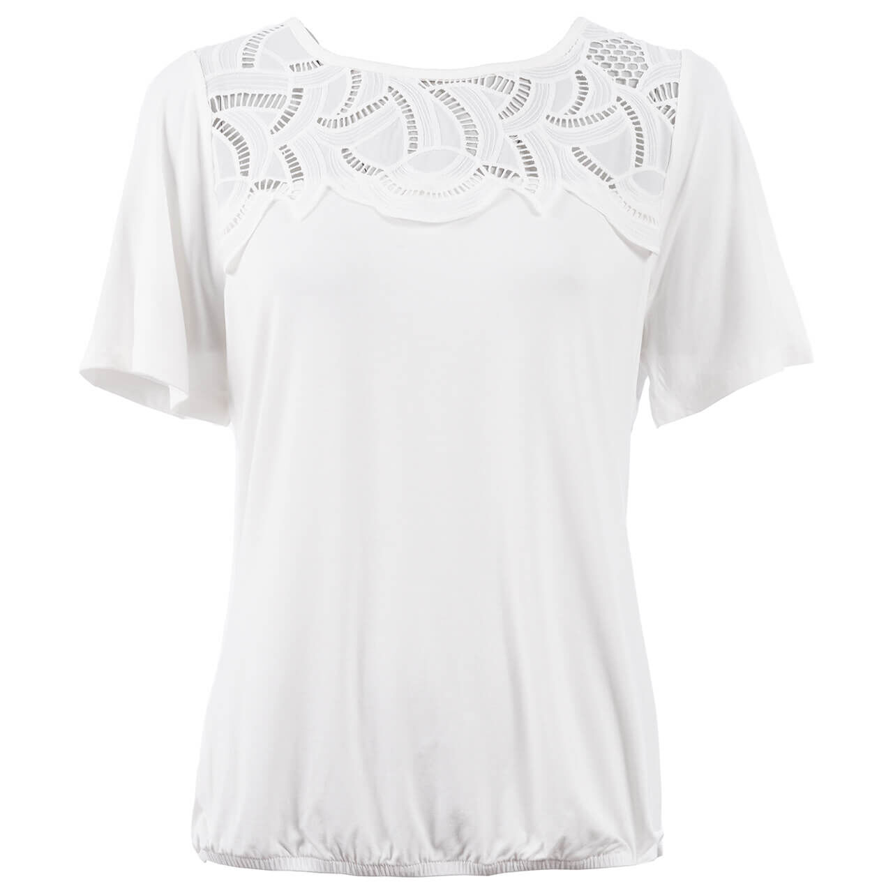 Soquesto Damen T-Shirt off white lace
