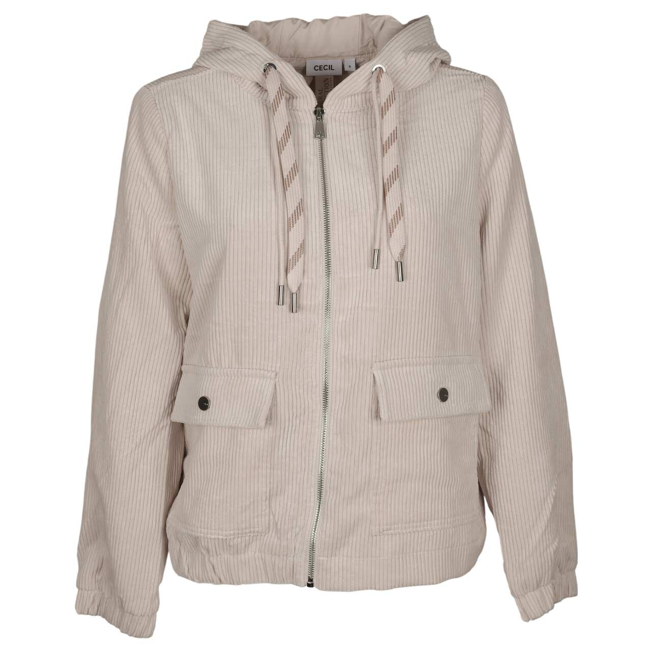 Cecil Damen Jacke Cord Jacket with Hood oat milk beige