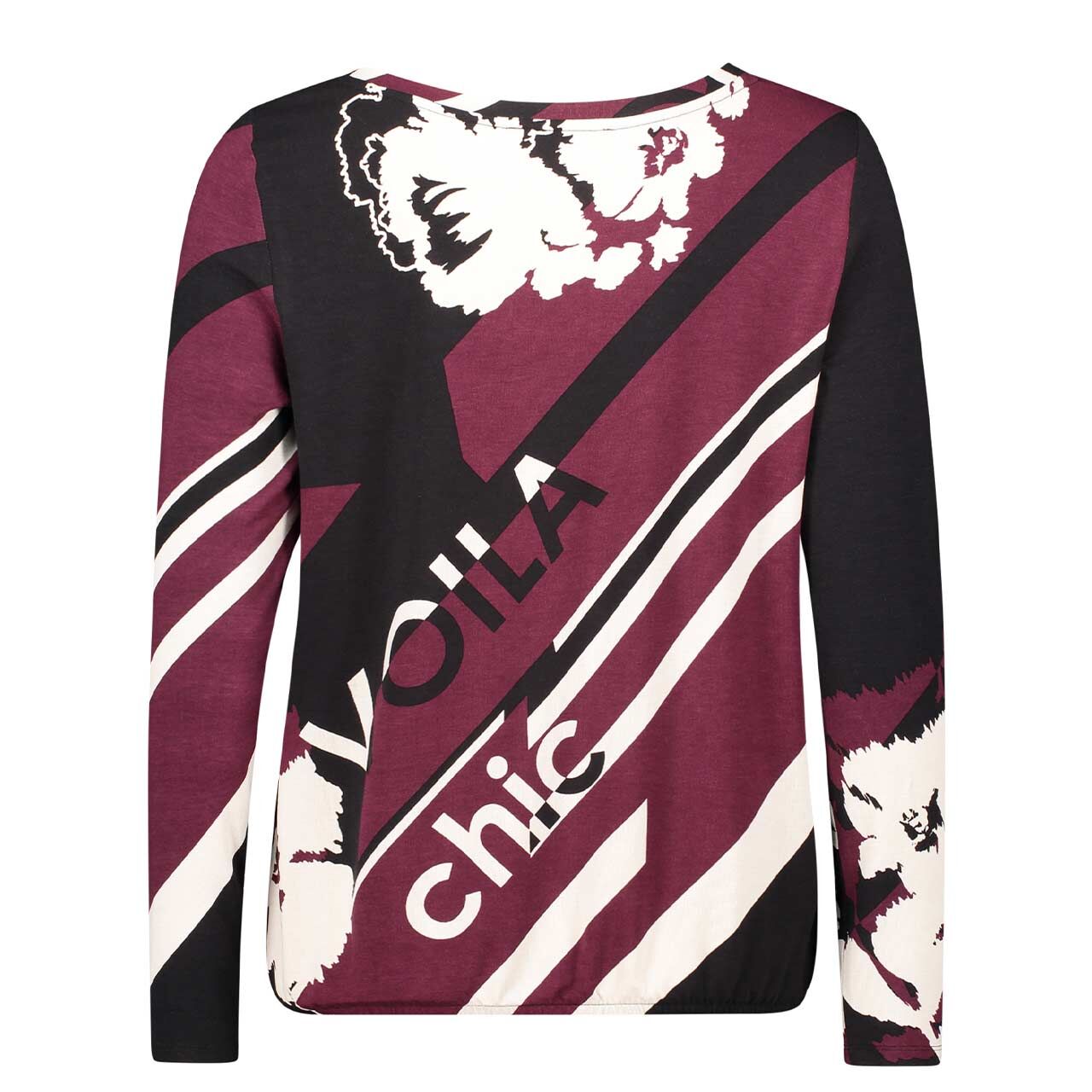 Damen Langarm Shirt von Betty Barclay in Burgunderrot mit Print, Rückansicht