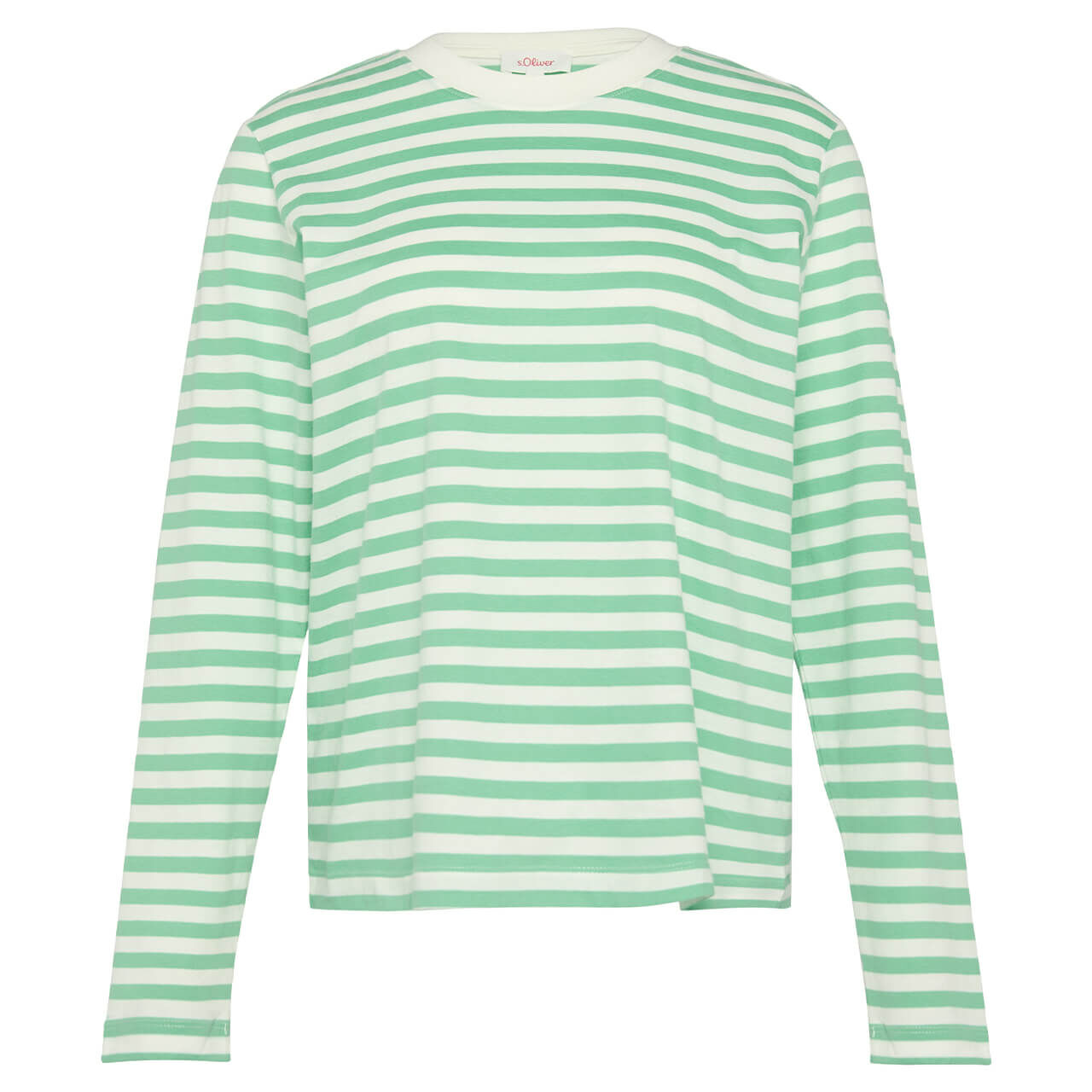 s.Oliver Damen Langarm Shirt green white striped