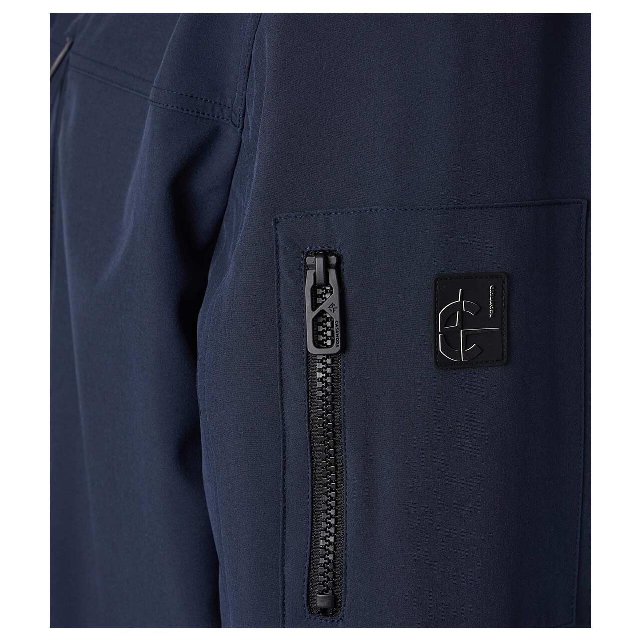Herren Jacke Softshell Blouson von Casa Moda in Dunkelblau, Detailansicht Tasche am Ärmel