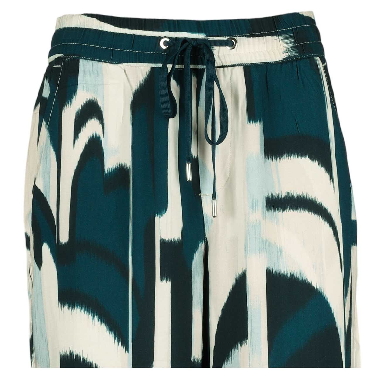 Damen 7/8 Hose Emee Wide Leg von Street One in Petrol mit Print, detaillierte Vorderansicht