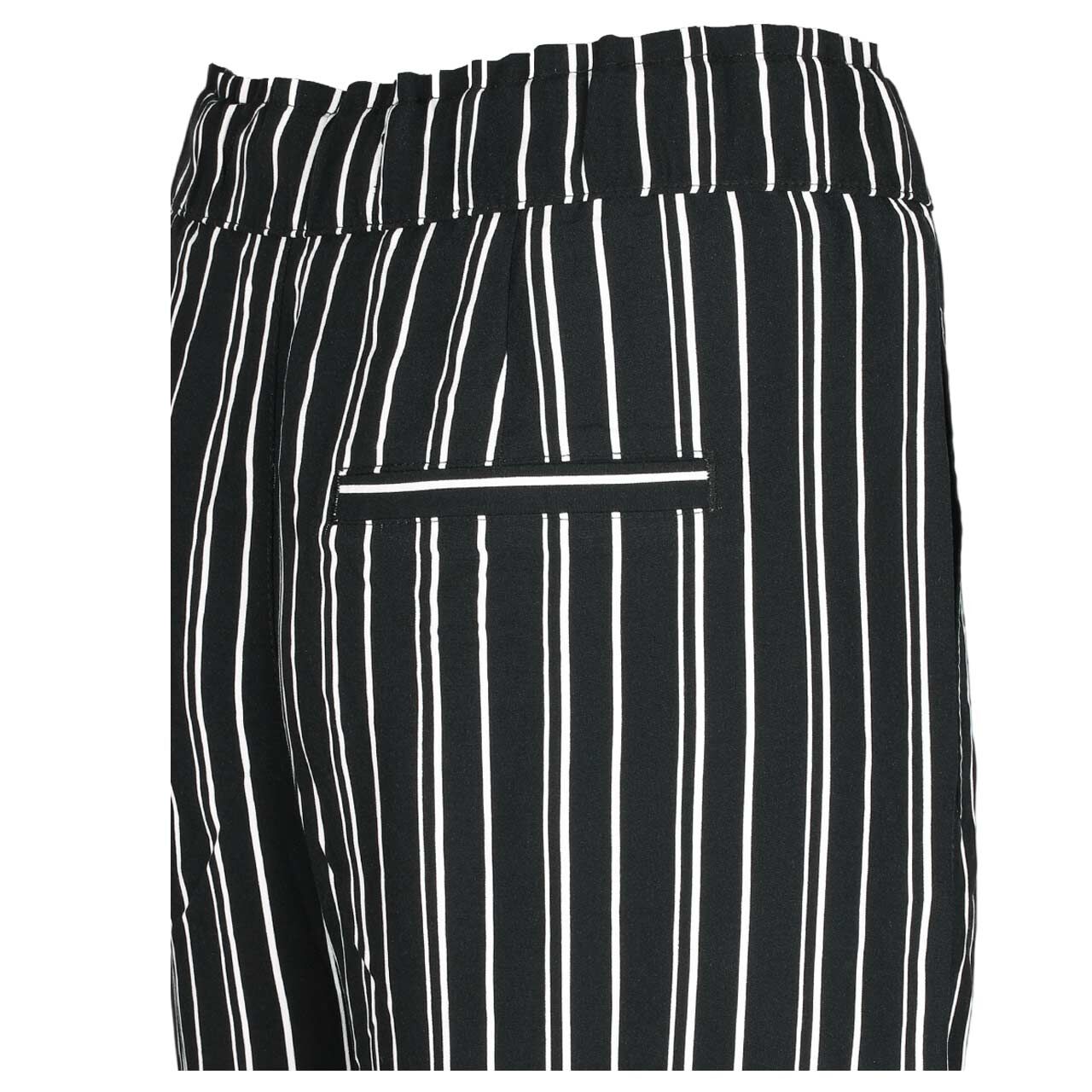 Damen Ankle Hose Wide Leg von Street One Studio in Schwarz gestreift, detaillierte Rückansicht
